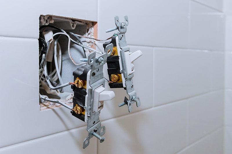 Installation of electrical switch sockets in the bathroom Southern Power Electric Fort Myers, FL light switch and socket replacement